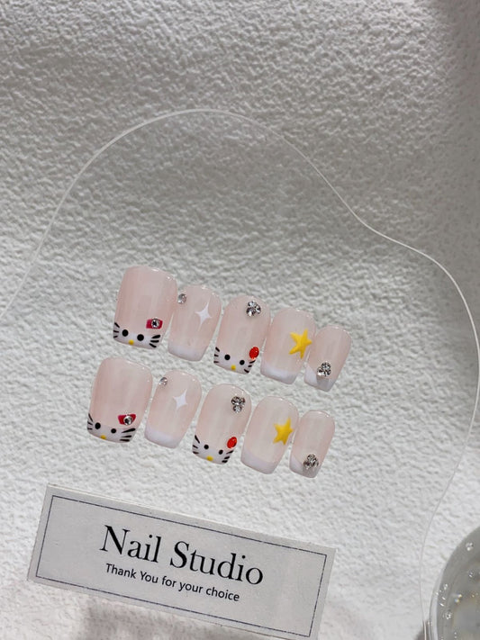 100% Handmade Press-on Nails 16120