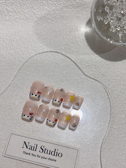 100% Handmade Press-on Nails 16120