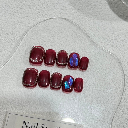 100% Handmade Press-on Nails 16109